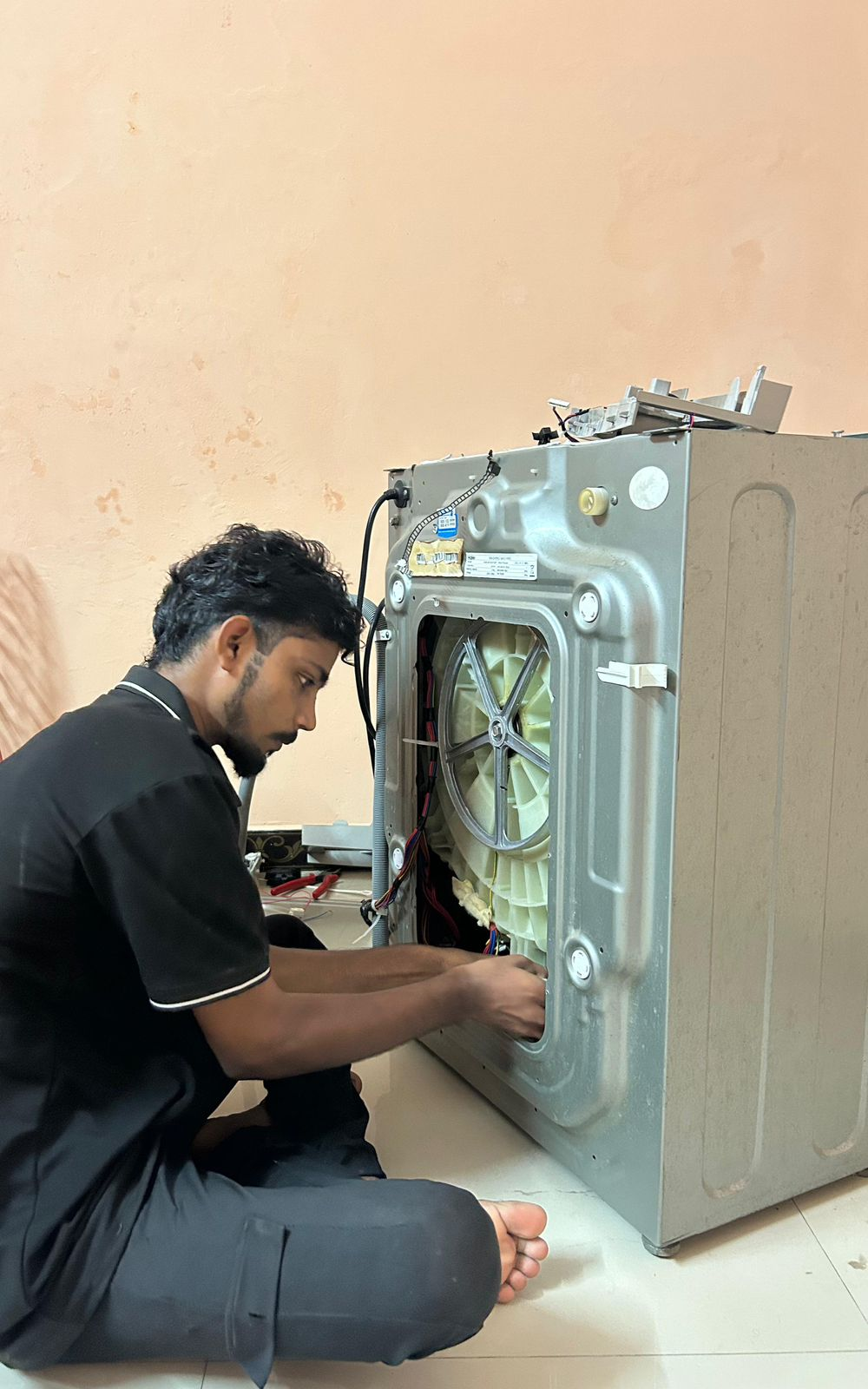 Front-load washer motor repair